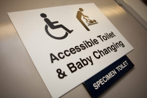 Accessible toilet and baby changing